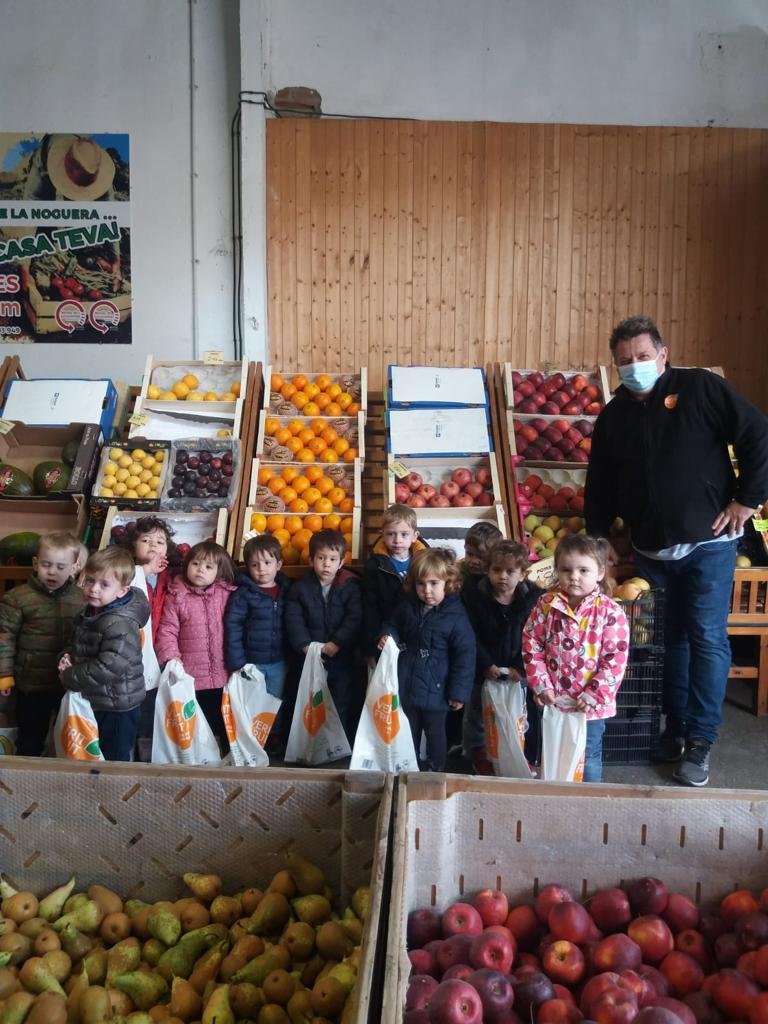 vendaproximitat's tweet photo. Llorenç Llop continua fent pedagogía del producte de proximitat, als infants de la Llar Sol Solet, a la seva botiga @veritfruit de Bellcaire d'Urgell. https://t.co/0wljiFlWrm
