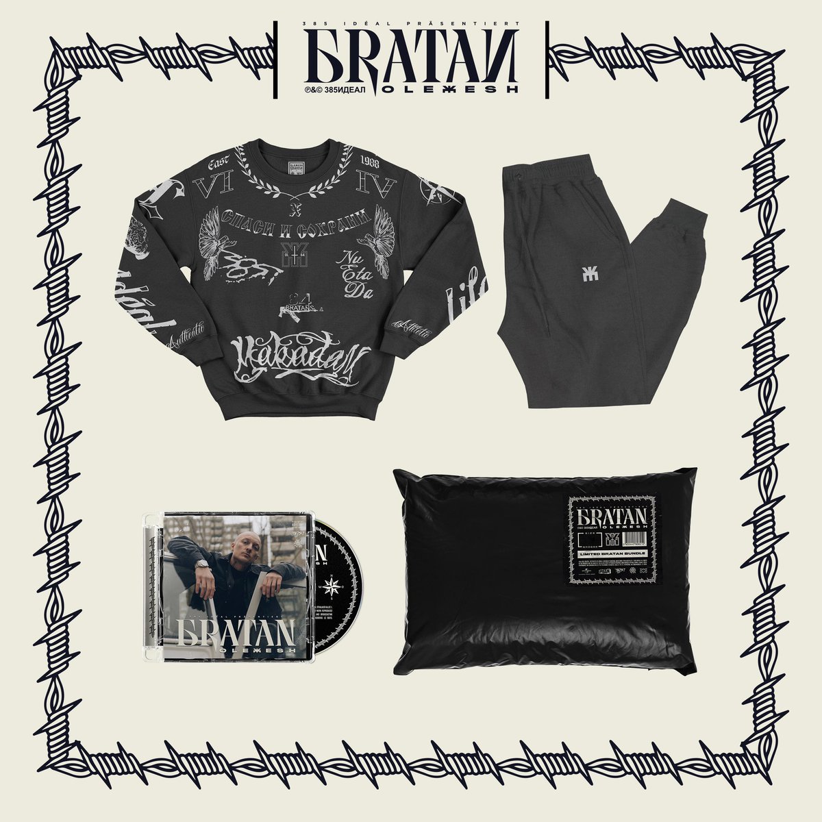 olexesh64's tweet photo. DAS #BRATAN ALBUM KOMMT AM 03.06. UND IHR KÖNNT DAS BUNDLE DAZU AB SOFORT VORBESTELLEN! IHR BEKOMMT EINEN KRASSEN TRAININGSANZUG UND DAS SWEATSHIRT IST AN MEINEN ORIGINAL-TATTOOS ORIENTIERT ALSO GIBT GAS UND GÖNNT EUCH 🔥🔥🔥

‼️ https://t.co/FliMItzsZn‼️ https://t.co/r4q3hga6cM
