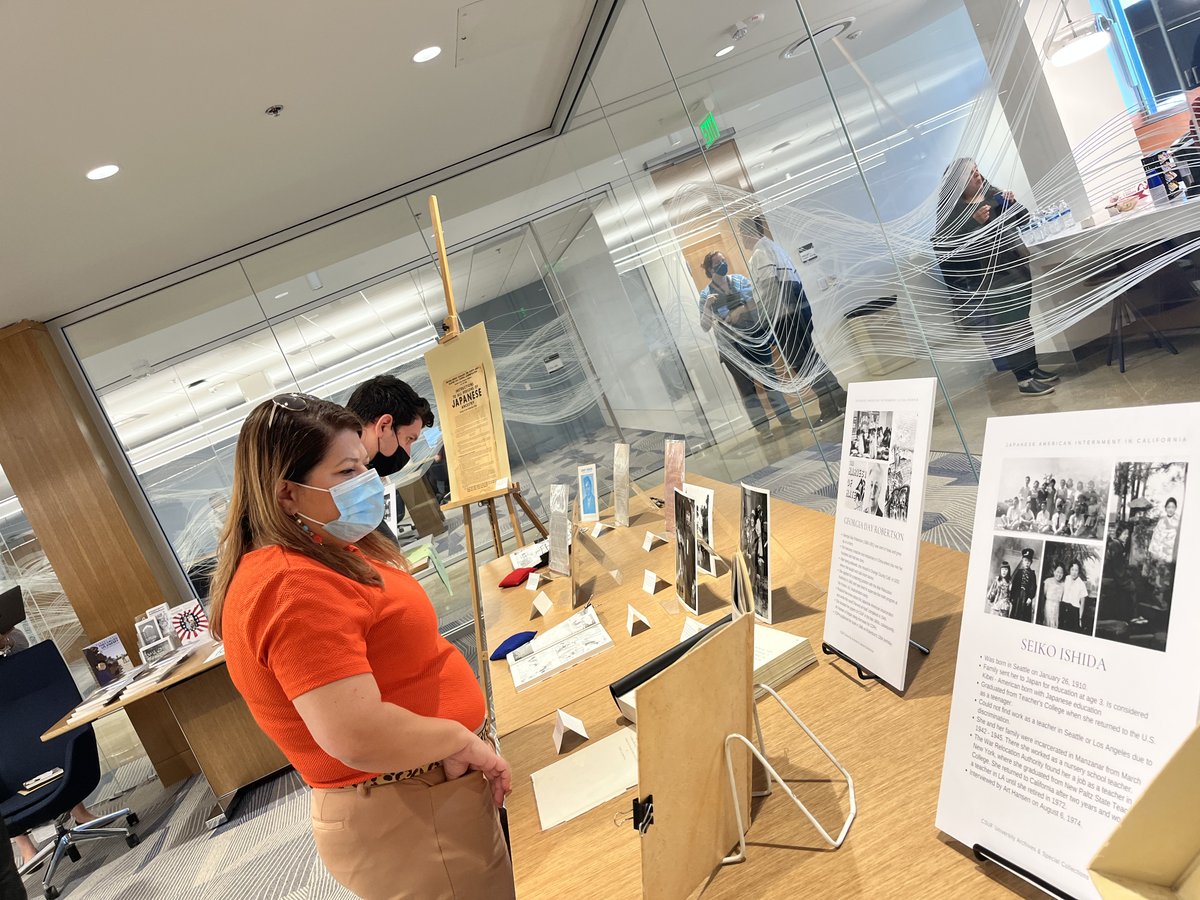 COPH_CSUF's tweet photo. Thanks again to all those who came to our One Book, One #CSUF event last week! Attendees had an opportunity to see items from our Japanese American archival collections up close, and to listen to excepts from #oralhistories. 
Explore more online: https://t.co/jxRnPsrcyB https://t.co/00xSF82N1F
