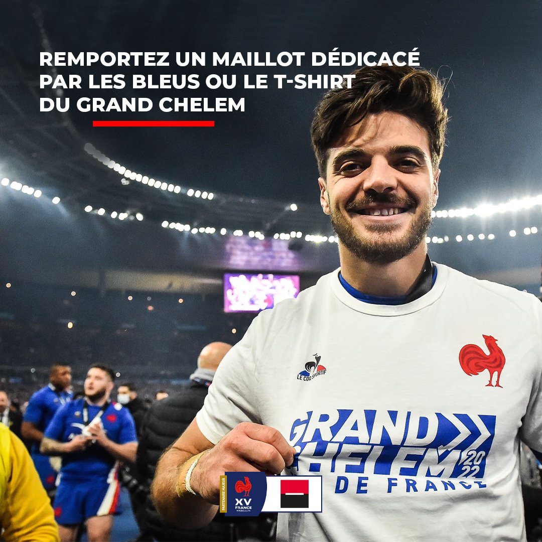 Gagnez le maillot du XV de France dédicacé par les joueurs ou le t-shirt collector du Grand Chelem ! 🇫🇷🏆

Pour cela, suivez le compte 
@paramourdurugby et retweetez cette publication pour tenter votre chance* ! 🤞

#XVdeFrance #GrandChelem #SixNations
*Tirage au sort le 26/04