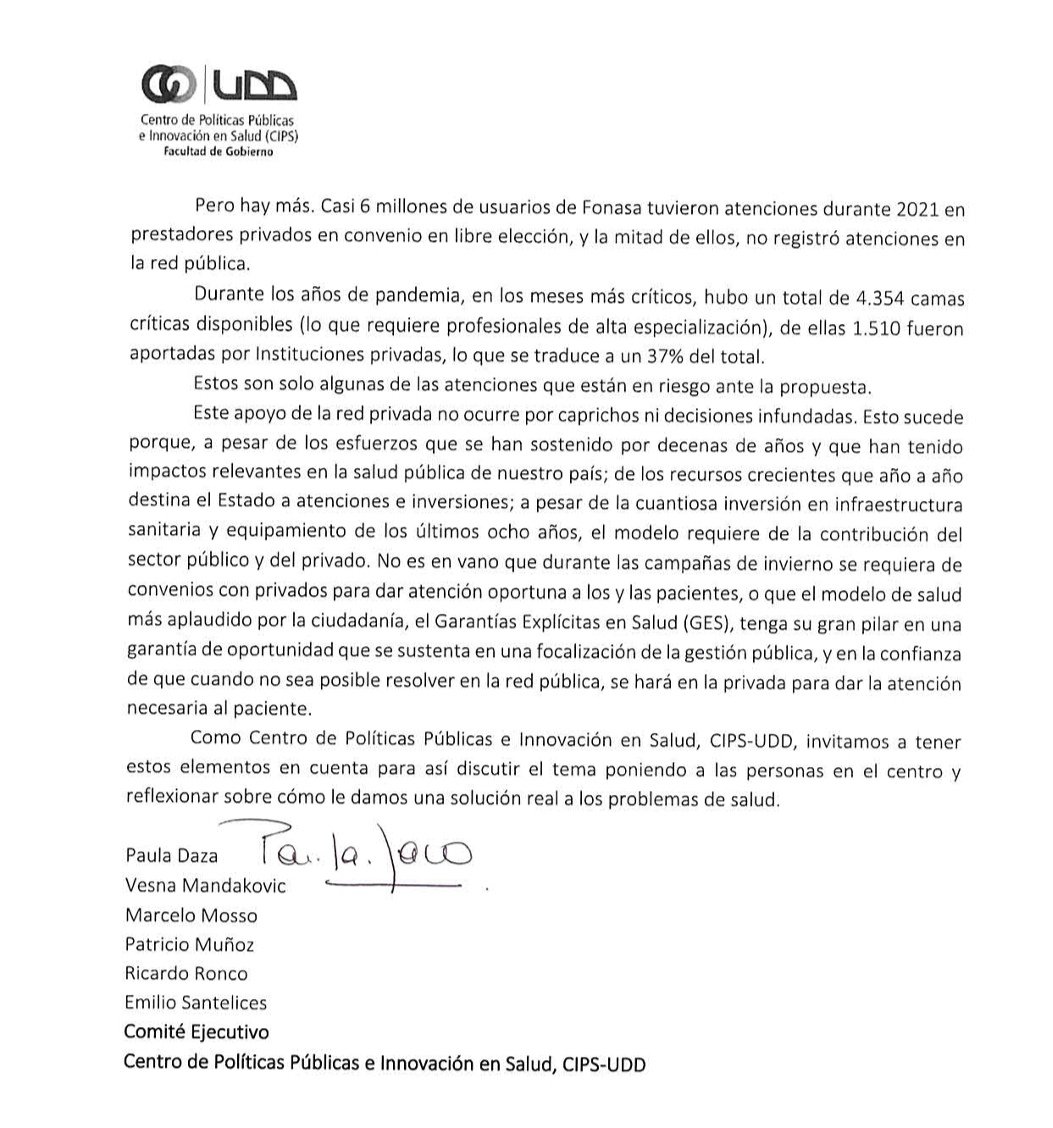 Hoy el pleno de la Convención Constitucional vota derechos fundamentales en salud. Como CIPS-UDD, tenemos una postura clara sobre los daños a la salud que esto ocasionaría si se aprueba.
Les comparto la carta enviada a la convención en la cual adhierr todo el comité ejecutivo.