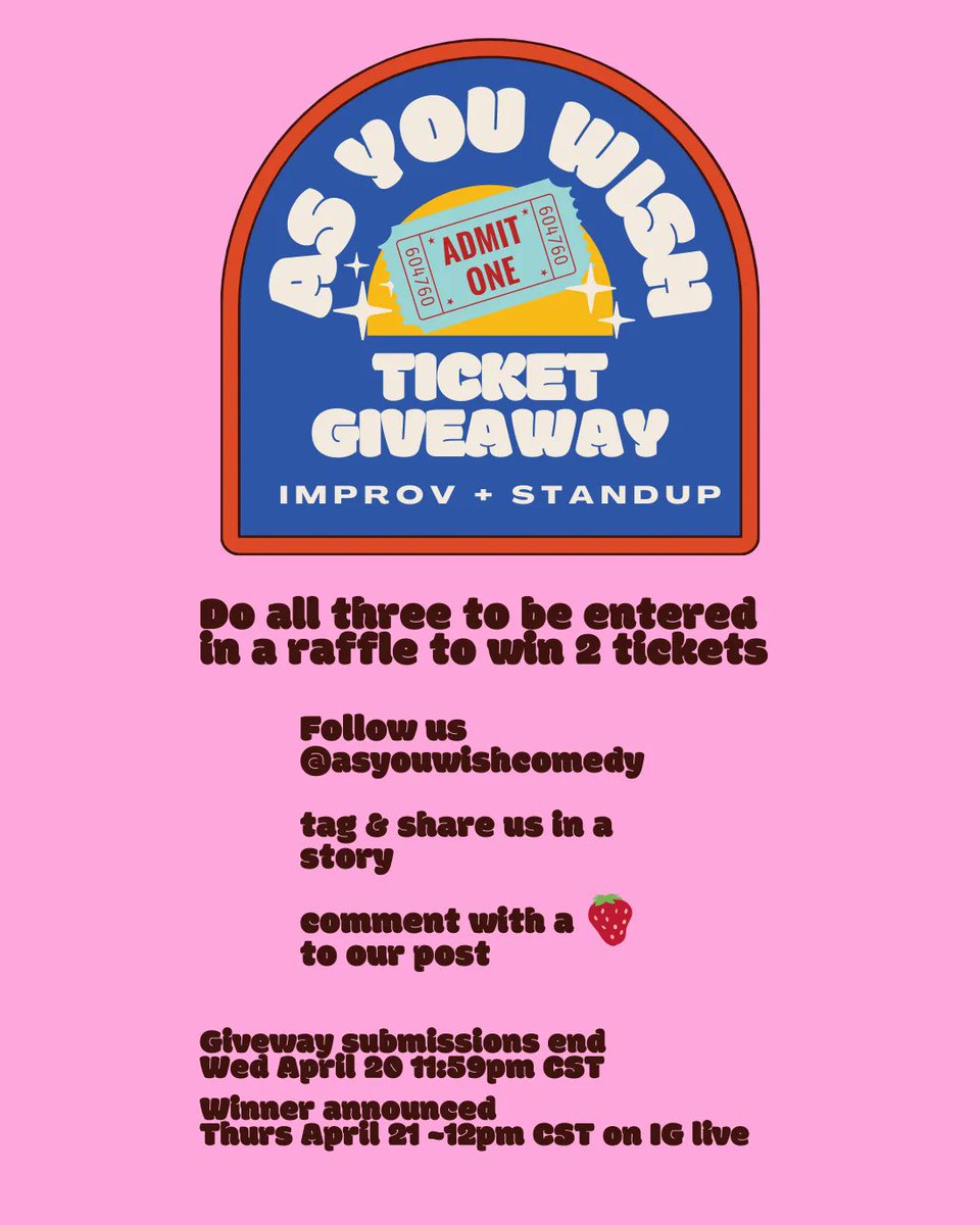 OVER ON INSTAGRAM!

Chance to win TWO tickets to the show THIS Sunday!

Post link for all the details: instagram.com/p/CcifK1NOdL_/…