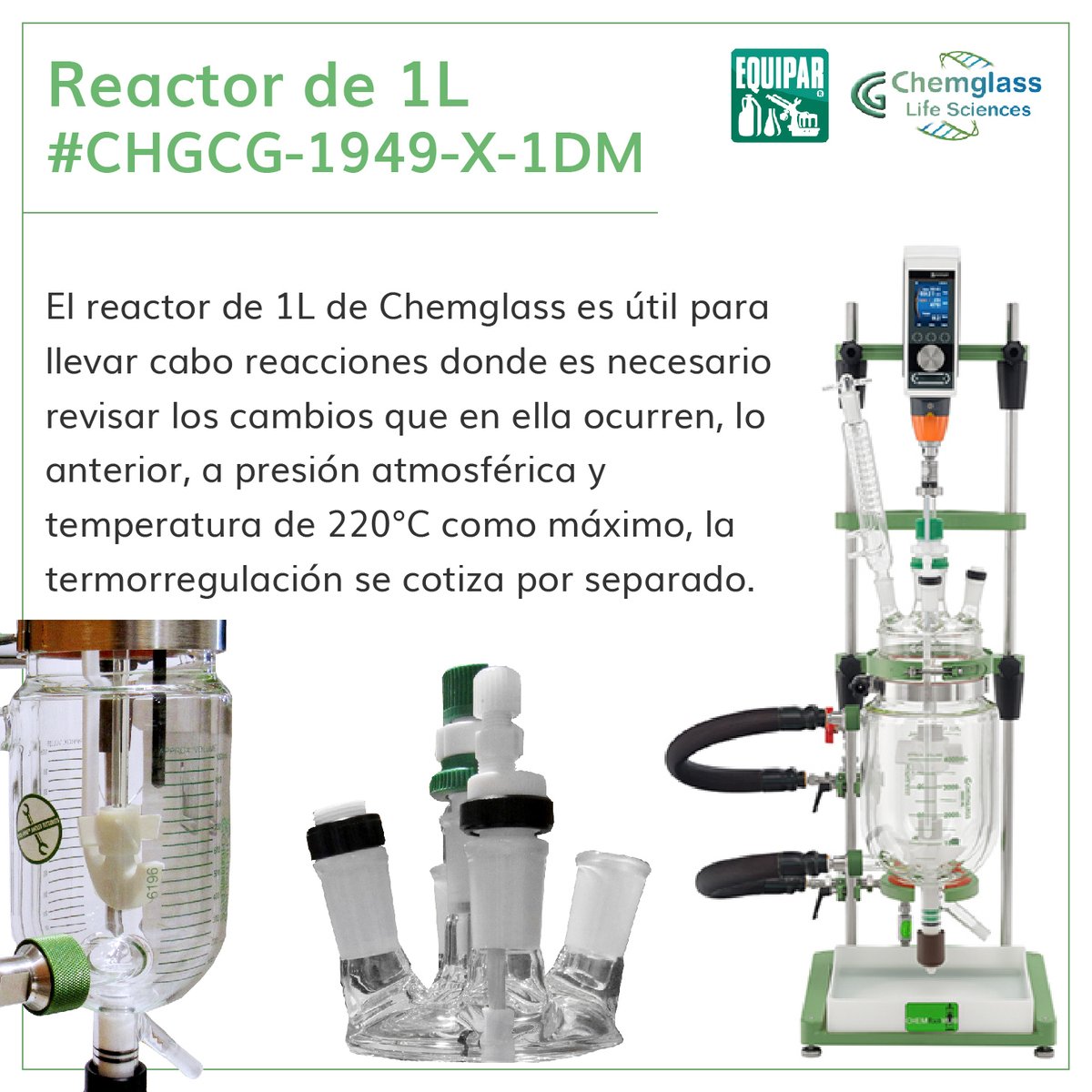 EquiparMx's tweet photo. El sistema de reacción incluye un soporte de mesa, motor de agitación superior y cristalería. 

Su diseño único con abrazaderas permite una instalación y desmontaje fácil, rápido y seguro.

Cotiza cualquiera de nuestros equipos: https://t.co/kjItqMxVSW

@Chemglass 
#HagamosEquipo https://t.co/2uCRVcHDws