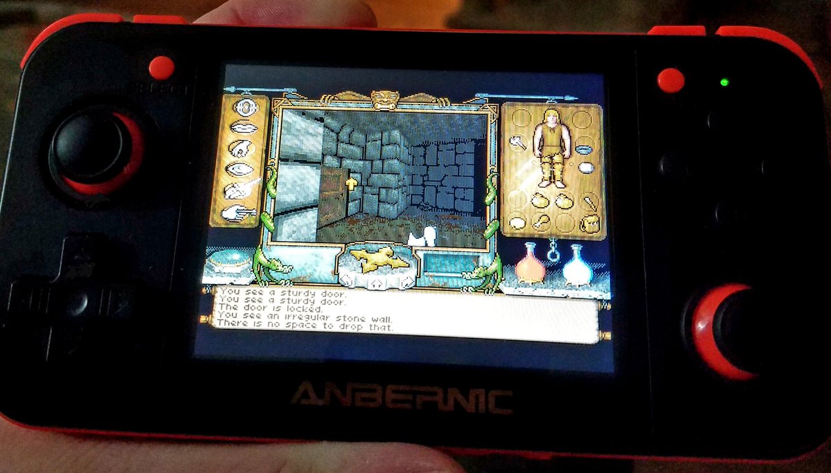 DauntlessDGames's tweet image. Ultima Underworld on a handheld. A little harder to play due to the analog stick mimicking the mouse and average of 20-25 FPS but still very playable. #RetroGaming #DOSgaming #Ultima #ClassicRPG