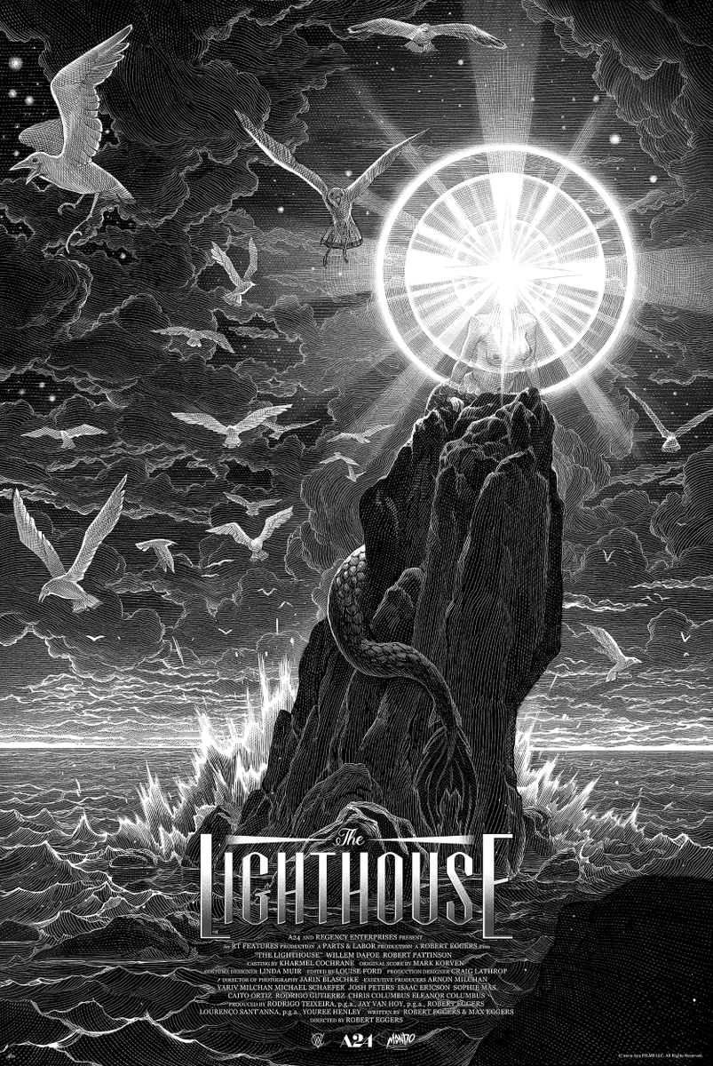 The Lighthouse🧜

collaboration with @THEVACVVM @MondoNews and @A24

24x36 three-color screenprint (now sold out) 