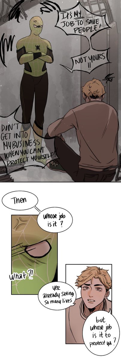 sakuatsu spiderman au part 5.2 (1/2) - someone who cares about you…must be nice, right ? (tw//bl00d)