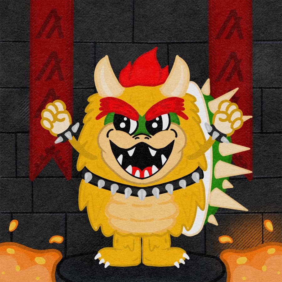 LittleCabbages's tweet photo. I won a Tetris contest in the @yucksalgo discord and got a yuck monster (1 of 100 will ever be made) just for me! I chose bowser as the inspiration and Hannah nailed it as usual. Thank you so much! #Tspin https://t.co/LHSO8v8Fw6