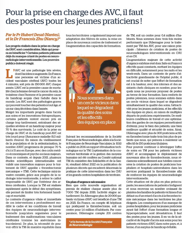 SFNR (@sfnradio) on Twitter photo Un enjeu de premier plan 🧠⚡️ Des postes pour l’organisation des filières de soins, et le développement de la #thrombectomie pour les patients victimes d’#AVC partout en France 🇫🇷. Qualité, Sécurité & Équité ! #président <a href="/hubert_armand/">Desal</a> @francoiszhu <a href="/sfnr_jeni/">JENI SFNR</a> <a href="/la_SFNV/">sfnv</a> <a href="/Sante_Gouv/">Ministère de la Santé et de l'Accès aux soins</a> Un enjeu de premier plan 🧠⚡️ Des postes pour l’organisation des filières de soins, et le développement de la #thrombectomie pour les patients victimes d’#AVC partout en France 🇫🇷. Qualité, Sécurité & Équité ! #président <a href="/hubert_armand/">Desal</a> @francoiszhu <a href="/sfnr_jeni/">JENI SFNR</a> <a href="/la_SFNV/">sfnv</a> <a href="/Sante_Gouv/">Ministère de la Santé et de l'Accès aux soins</a>