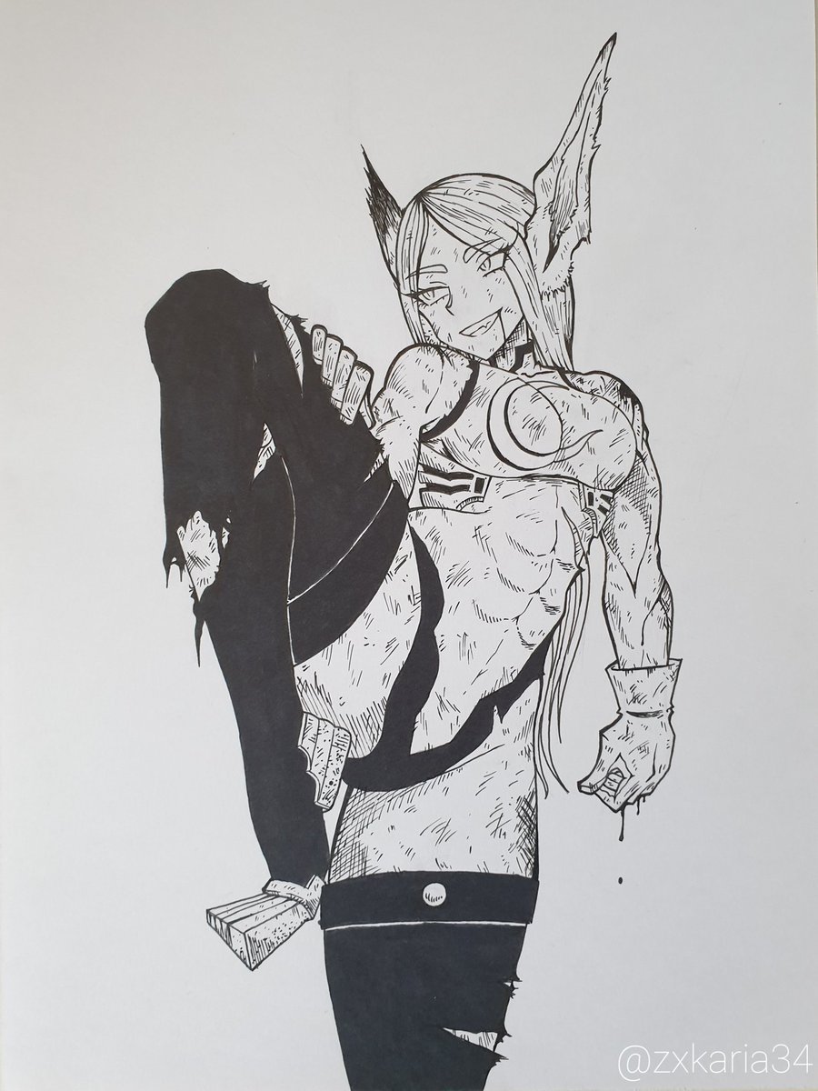 Zxkaria34's tweet photo. Fan art Mirko Usagiyama  
#CollabMHAFR #MHA https://t.co/c6hsH6bEJk