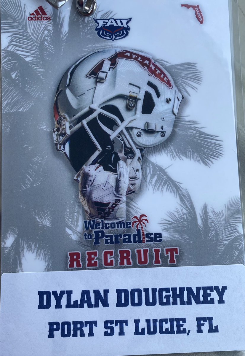 DDoughney's tweet photo. Had a awesome visit today! @FAUFootball Thanks @4Warinner @nickyt616 and @CoachTaggart https://t.co/7OsHTVgGu5