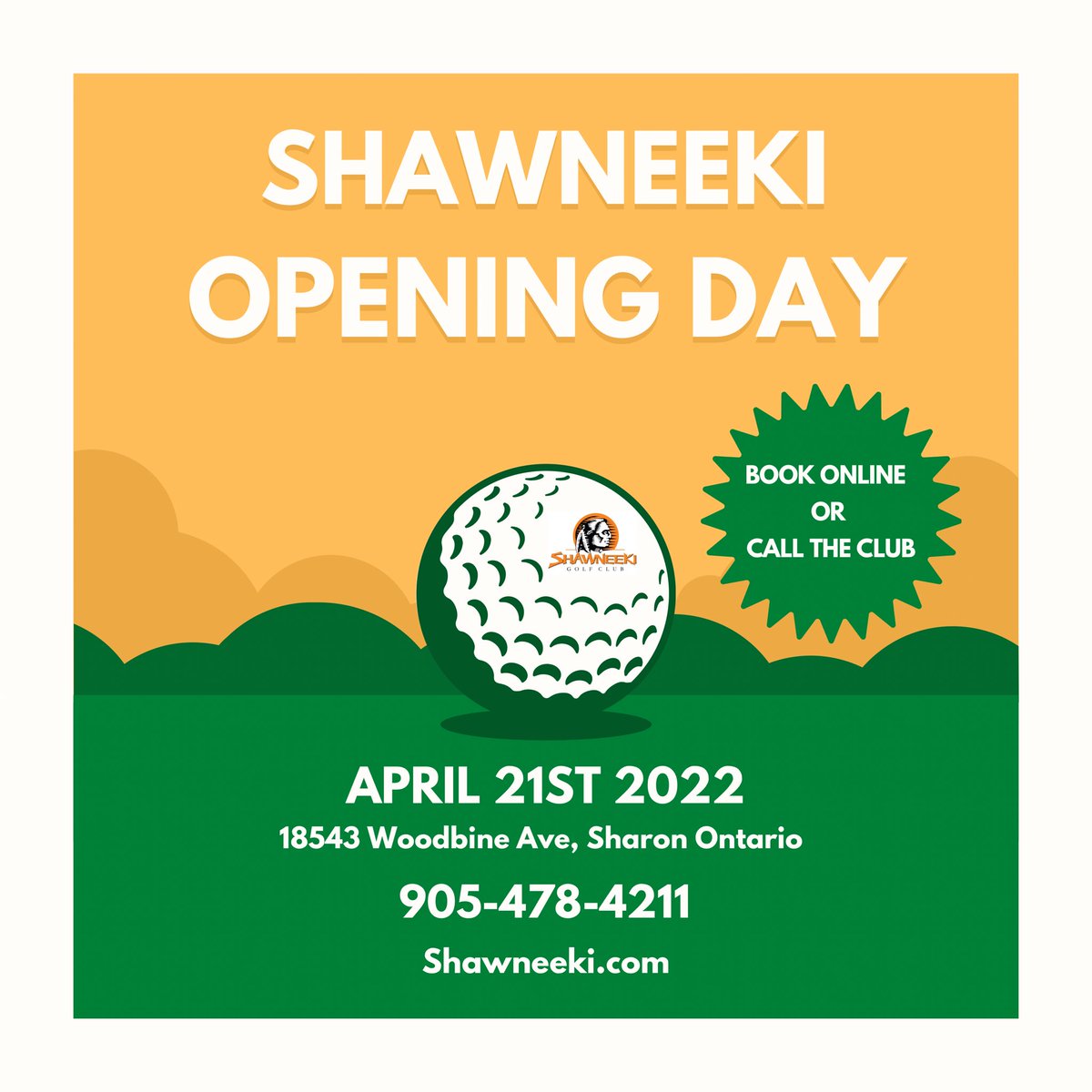 ShawneekiGC's tweet photo. Opening day is approaching and we are excited to welcome everyone back, starting Thursday April 21st 2022! 

Book online at https://t.co/twqpTe17oZ or call the clubhouse to book your tee time. 

#shawneeki #shawneekigolfclub #shawneekigc #toronto #newmarket #golf #ontariogolf https://t.co/FIOKAX13CJ