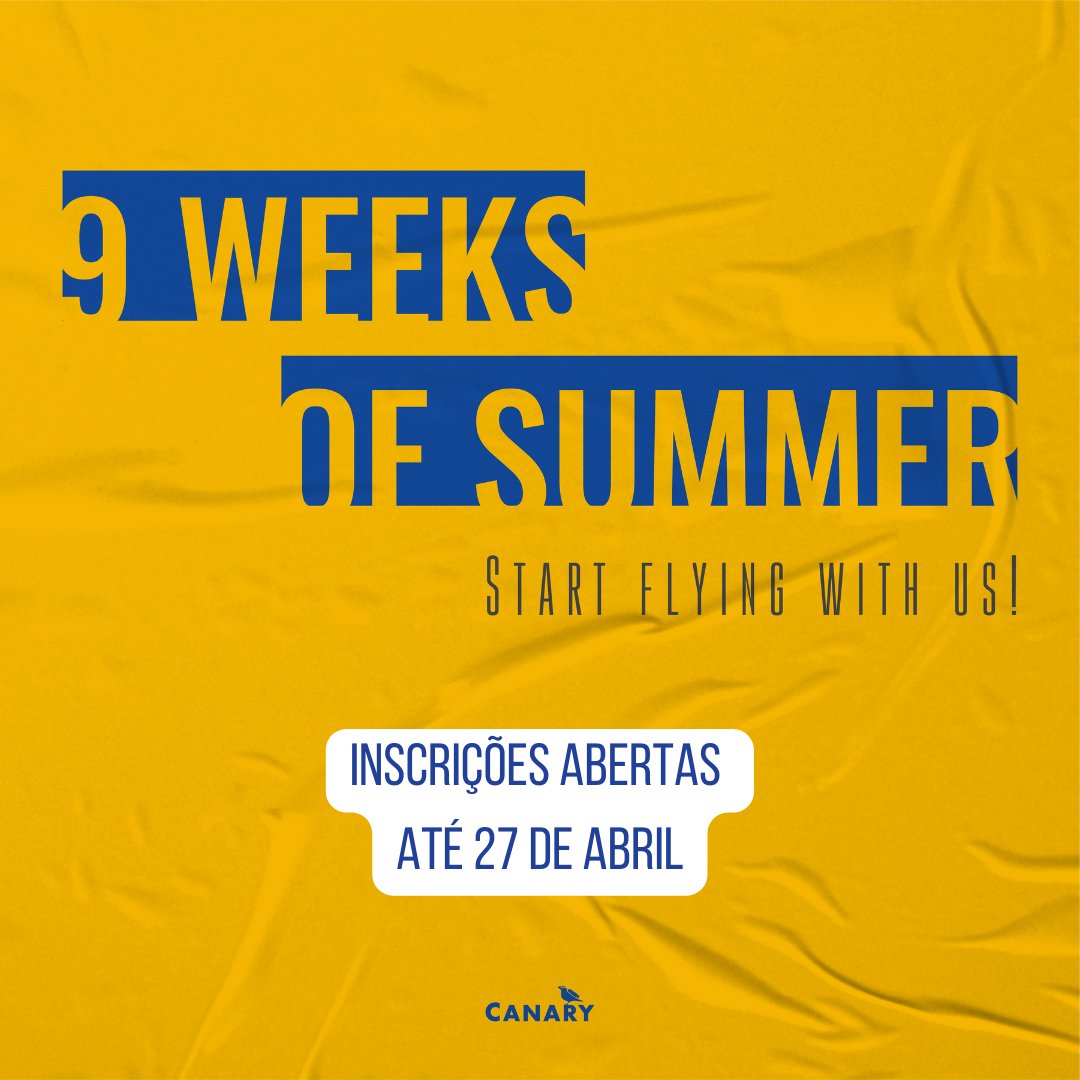 Quer participar do Canary Summer Program? Ainda dá tempo de se candidatar. Estendemos o prazo de inscrições até 27 de abril, pelo formulário: lnkd.in/dSnZFC88
 
Mais informações aqui: lnkd.in/ddAsM7T4