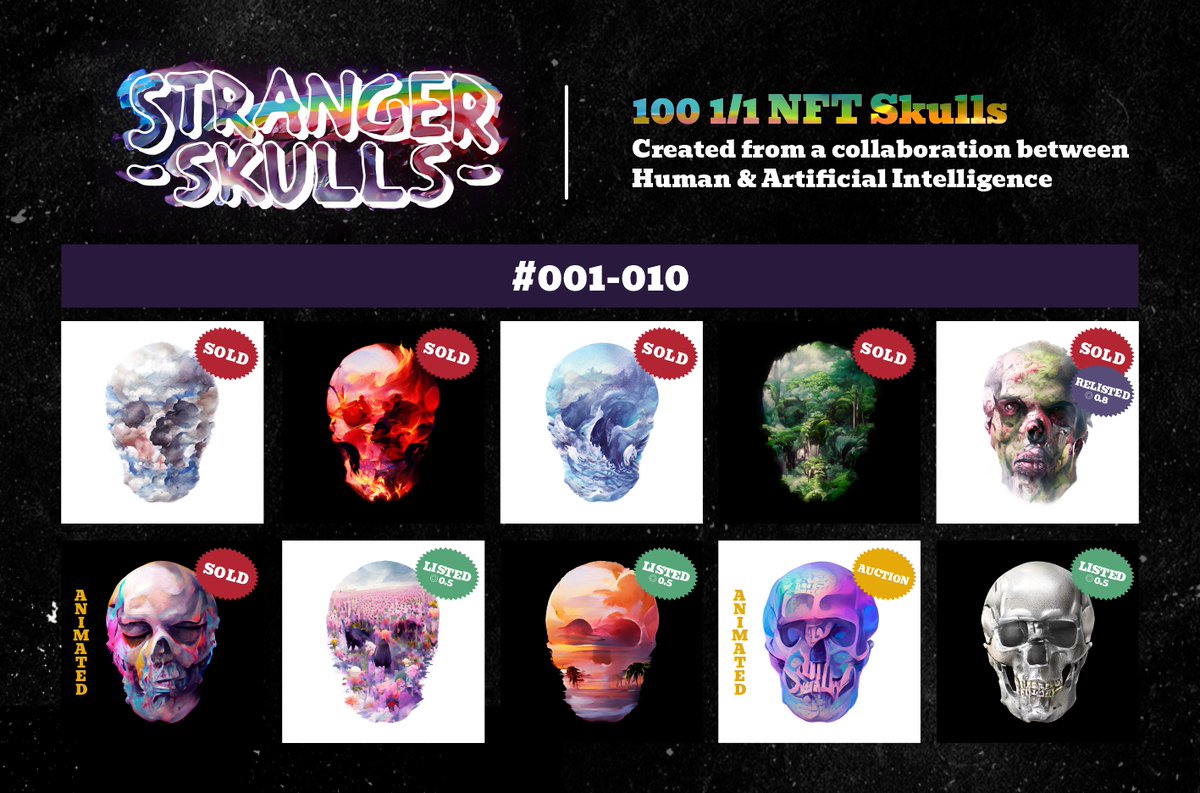 StrangerSkulls's tweet photo. 🚨Checklist Update🚨
We have listed #010 "Silver Skull" and add new animation to collection #009 "Round We Go"! 👀🤘

Animation auction gonna start today at 17:00 CT / 18:00ET / 23:00UTC⏲️on @exchgART 
link: https://t.co/caZdvV8HSq

#NFTdrop #NFTs #SolanaNFT #NFTCommunity #nftart https://t.co/0w3ZZc5E7X