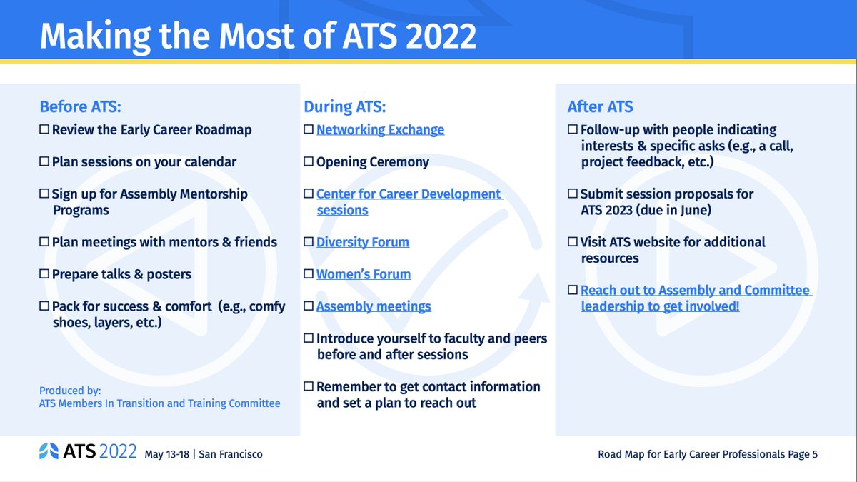 Great checklist right here in the early career roadmap: conference.thoracic.org/program/resour… #ATSchat