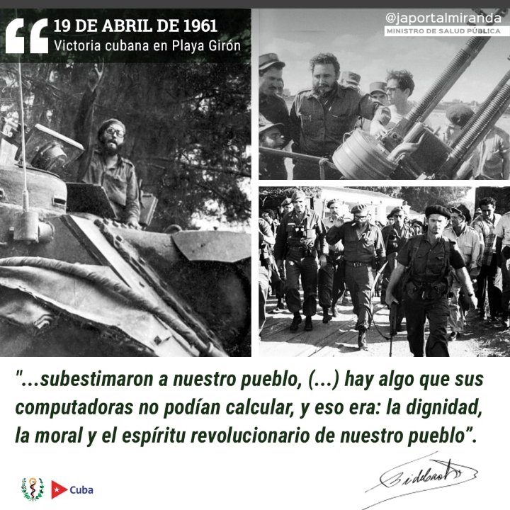 FeuVilla's tweet photo. Recordamos hoy la Victoria de Girón 💪🏻✨, primera victoria sobre el imperialismo 🥰, y una de las más grandes hazañas militares de nuestra Cuba 🇨🇺.

#SomosFEU #RumboAl100FEU #Revolucionando #VamosConTodo #PorLaAcreditción

@ucmvccu @ujc_ucmvc @UJCVC1 @FeuCuba @AlmaMater_Rev https://t.co/oo01UAsjbo