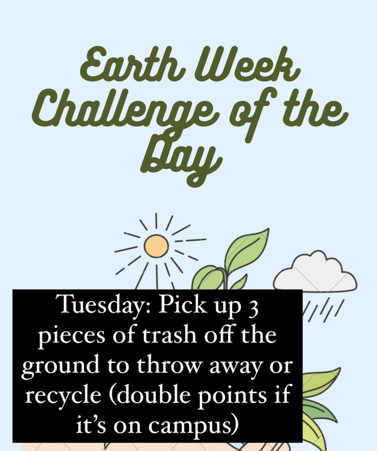 sou_rec's tweet photo. 🌎🌎🌎Try This Tuesday🌎🌎🌎
—> Report to our Instagram account for daily Earth Week Challenges 
#EarthWeek2022 https://t.co/jDy8aUZ99N