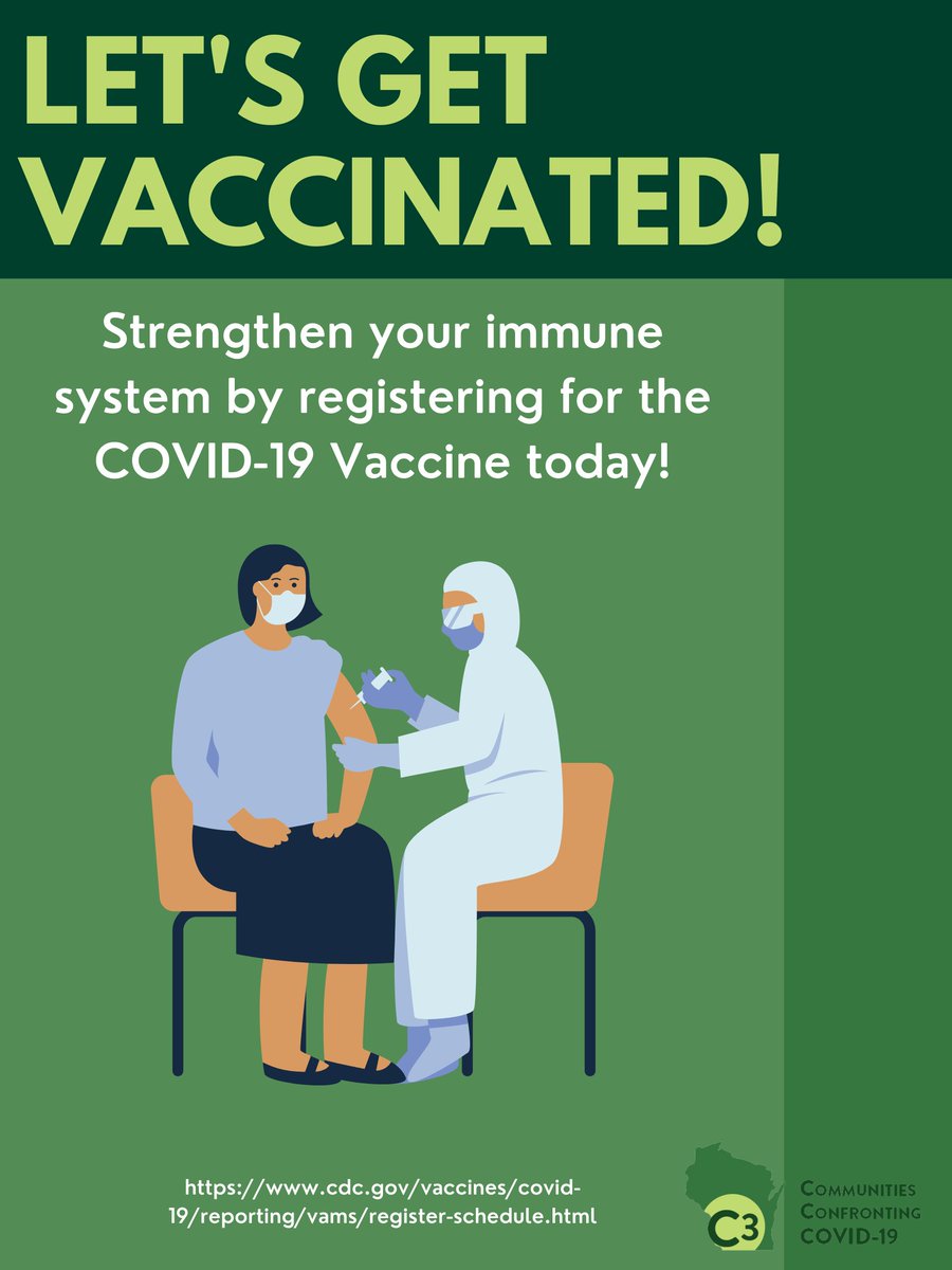 Visit <a href="/CDCgov/">CDC</a> to learn more about how you can register for the #CovidVaccine today! #GetVaccinated #StopTheSpread #C3 #CommunitiesConfrontingCovid