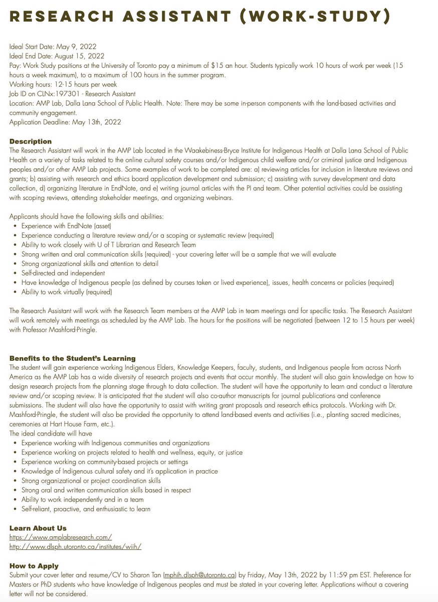 amplabresearch's tweet photo. We're hiring 2 Research Assistants! Contact us at mphih.dlsph@utoronto.ca if you have any questions. 

https://t.co/tEIwSz2jVc https://t.co/nmJfo5WTSI