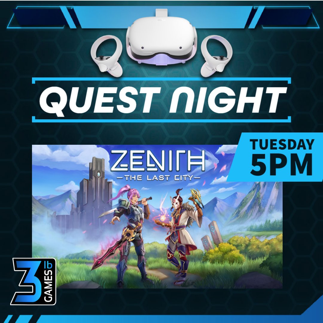 3lbGames's tweet photo. Join us at 5pm est for #questnight!
๐https://t.co/VZ0fnKPVPN๐
#vr #vrgame #metaquest #quest2 #questtogether #gamenight @MetaQuestVR @MetaQuestGaming @ZenithMMO https://t.co/GJyx1k5dps