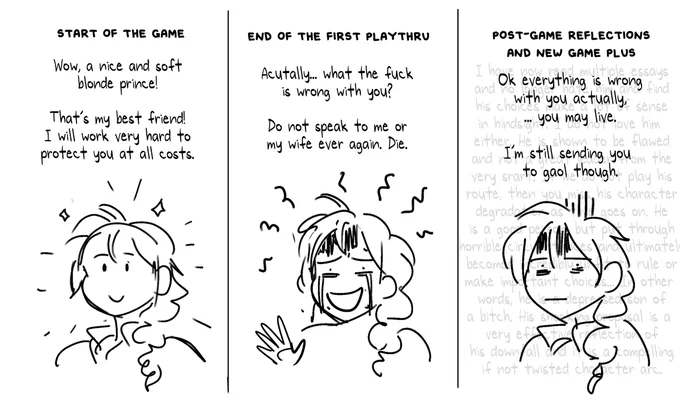 [triangle strategy] SPOILERS ⚠️⚠️⚠️
 I don't know about the rest of you, but this was my Roland Experience™ .

 I have many. uh. thoughts about this Blonde boy

#TriangleStrategySpoilers #TSspoilers 