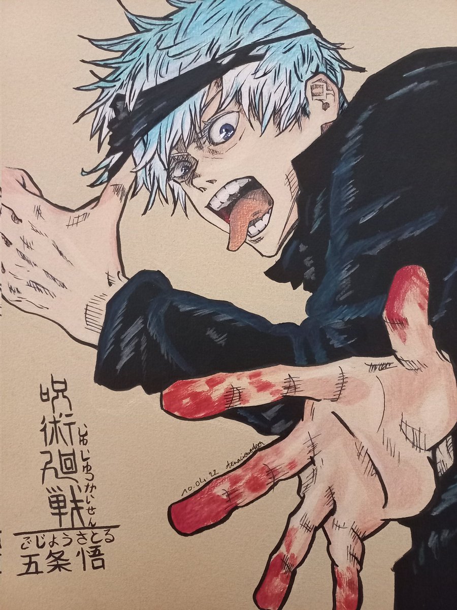 DeerTenacious's tweet photo. I tried... (cf Jujutsu Kaisen 04)
.
.
.
#JujutsuKaisen #jujutsukaisenfanart #satorugojo #GojoSatoru #traditionalart #fanart https://t.co/1Q1NJGBWBr