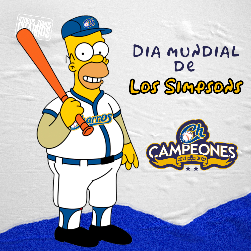 charrosbeisbol's tweet photo. ¡#HomeroSimpson luciendo como todo un campeón!🤠🏆
¿En qué posición del campo creen que jugaría?😜
#TodosSomosCharros⚾️💙💛 https://t.co/J0b3U6ixq6