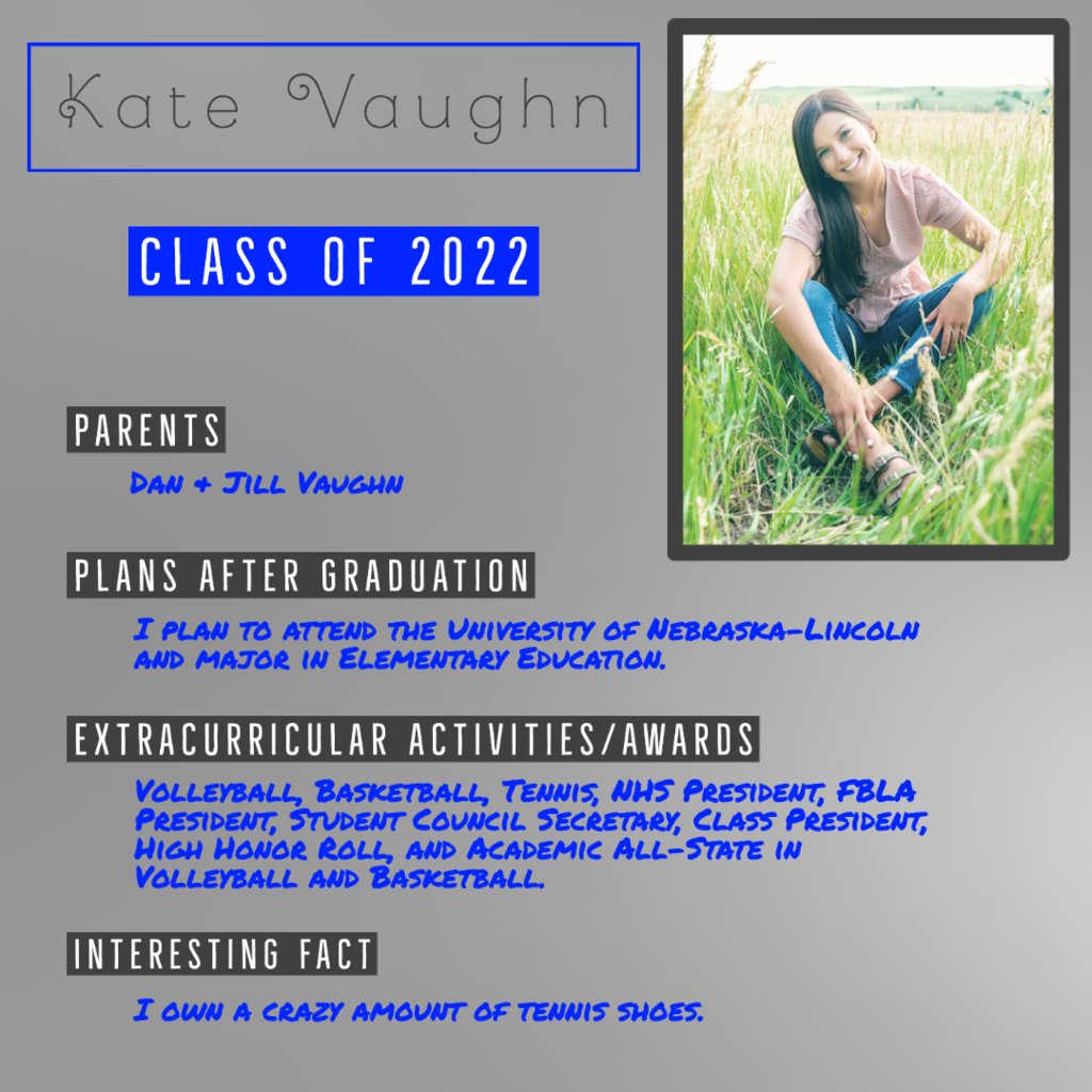 SENIOR SPOTLIGHT: Get to know our Seniors at Hershey Public Schools! Our featured Senior is Kate Vaughn! Congratulations Class of 2022! #hpspanthers #classof2022