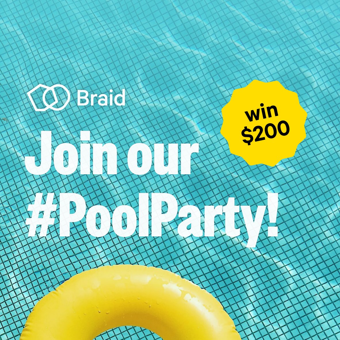 Let the #PoolParty begin. Join the party - we’re giving away $2000 - $200 to 10 pools. 24 hours to enter → details in the thread.