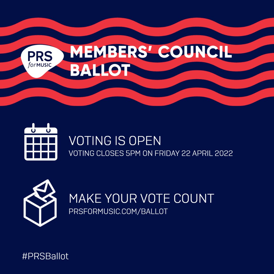 PRSforMusic's tweet photo. PRS is owned by its members. The Members’ Council is the voice of the membership. It has never been simpler to vote, voting members can now vote using their PRS online account.

Have your say at https://t.co/21x3RjeKOw

#PRSBallot https://t.co/p6NuARP8LB