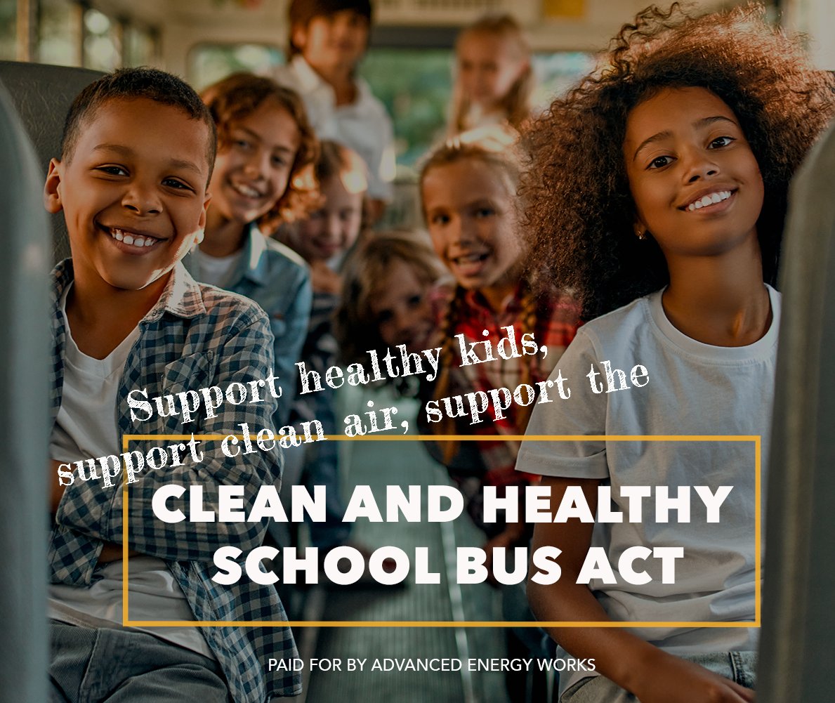 AdvEnergyWorks's tweet photo. California's Clean and Healthy School Bus Act makes bus rides healthier for kids and communities by promoting zero-emission transportation that can protect developing lungs and save schools money. Join us in supporting #AB2731. #ZEV https://t.co/h6qTMgINT9 https://t.co/0C0iMmkTga