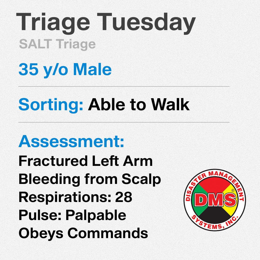 DMSTriageTags's tweet photo. This post is for all those departments who utilize SALT Triage. Looking forward to getting your feedback on this one!
#DMS
#SALTTriage
#STARTTriage
#TriageTraining https://t.co/4xYrrC0YRS