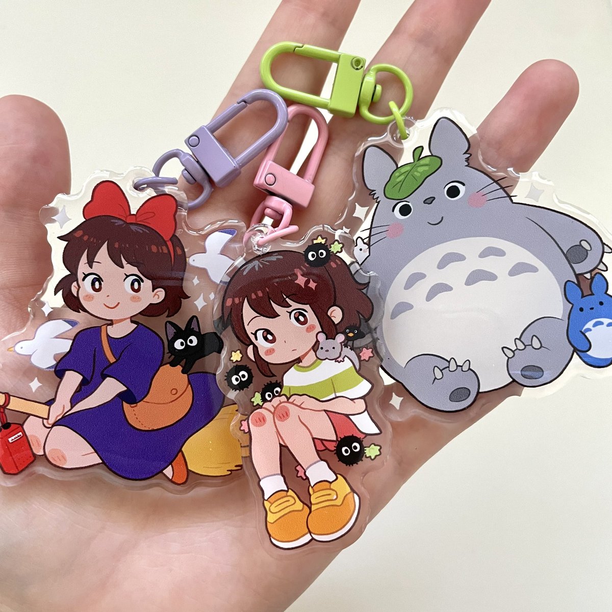 drawnbynana's tweet photo. My new Ghibli acrylic keychains arrived, I’m so excited!! These are gonna be in my shop update on April 24th 💕 https://t.co/mqYeVcdRXr