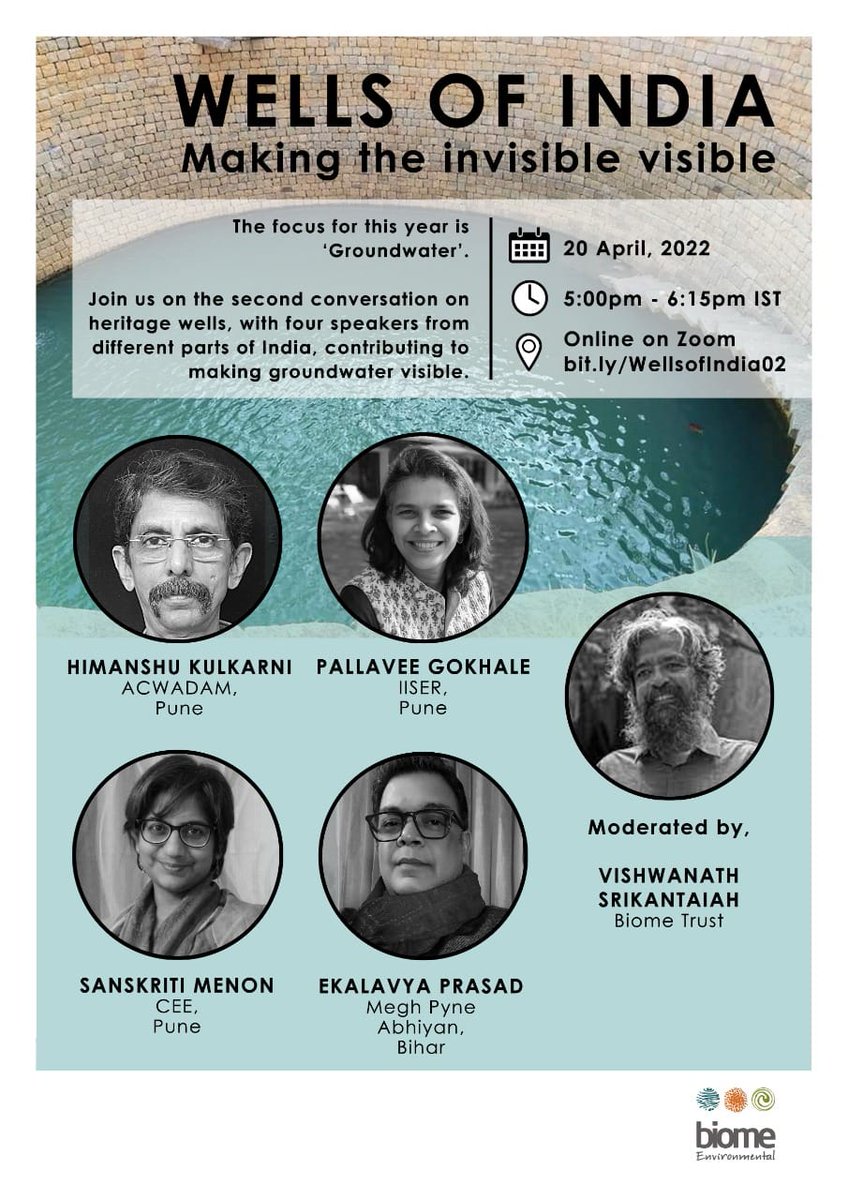 Watervagabond's tweet photo. On April 20, 2022 b/w 1700 & 1815 hrs IST, #groundwater & #dugwell enthusiasts will be sharing their thoughts, experiences, & #stories.
@jaljeevan_ @BiharPHED @rppaswan @jjmjharkhand @MithileshJMM @JJHMBihar @UNICEFIndia
#Bihar #Jharkhand #water #drinkingwater https://t.co/F0NtuETEN1