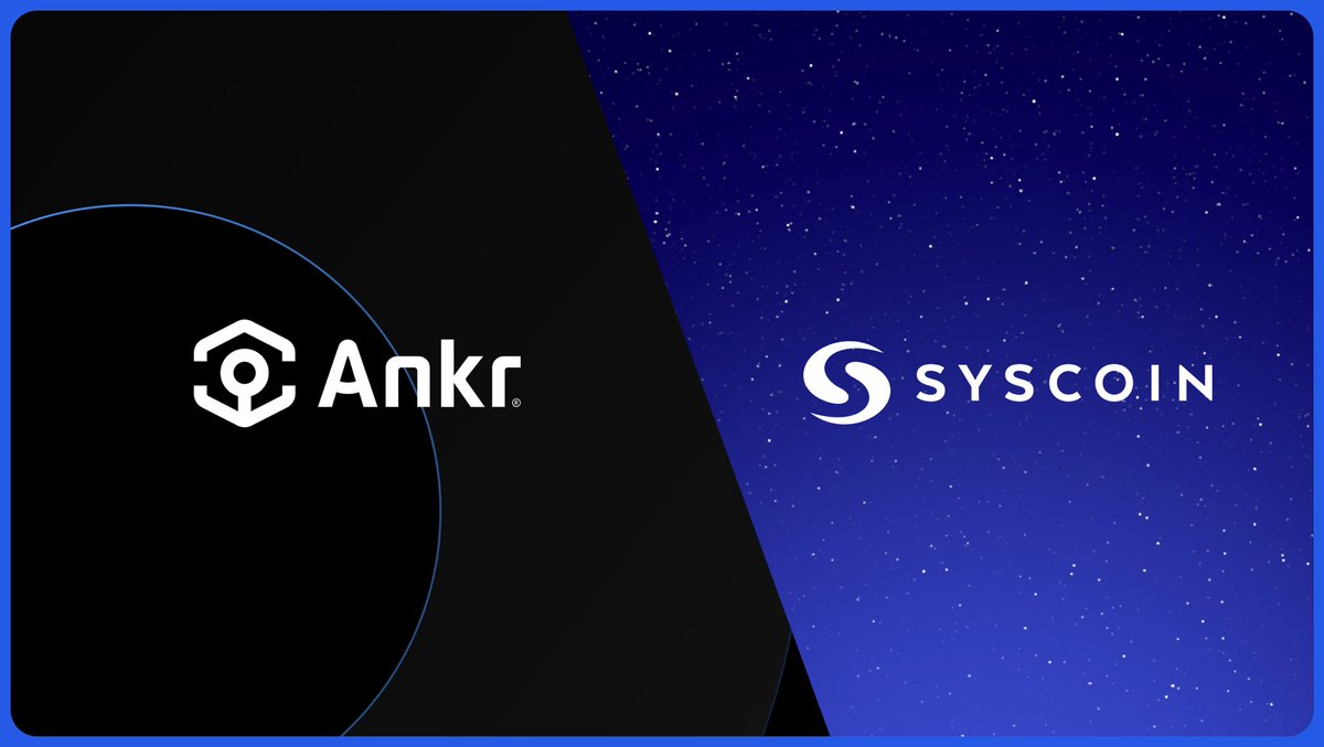 ankr's tweet photo. Ankr will provide

➡️ RPC service for NEVM, the @syscoin Layer 1 smart contract blockchain

➡️ Node operators who support the RPC service will receive $ANKR tokens in return.

Read more
⬇️
https://t.co/3lOnz5QzYN https://t.co/4isVhbVSvS