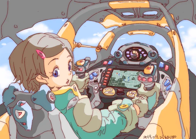 3年前の過去絵ですが、お気に入り作品のひとつなので紹介させて下さい(o^^o)
こういった構図のコックピット絵をもっと描いていきたいですね〜(*^ω^*)
#絵描きさんと繋がりたい
#イラスト 