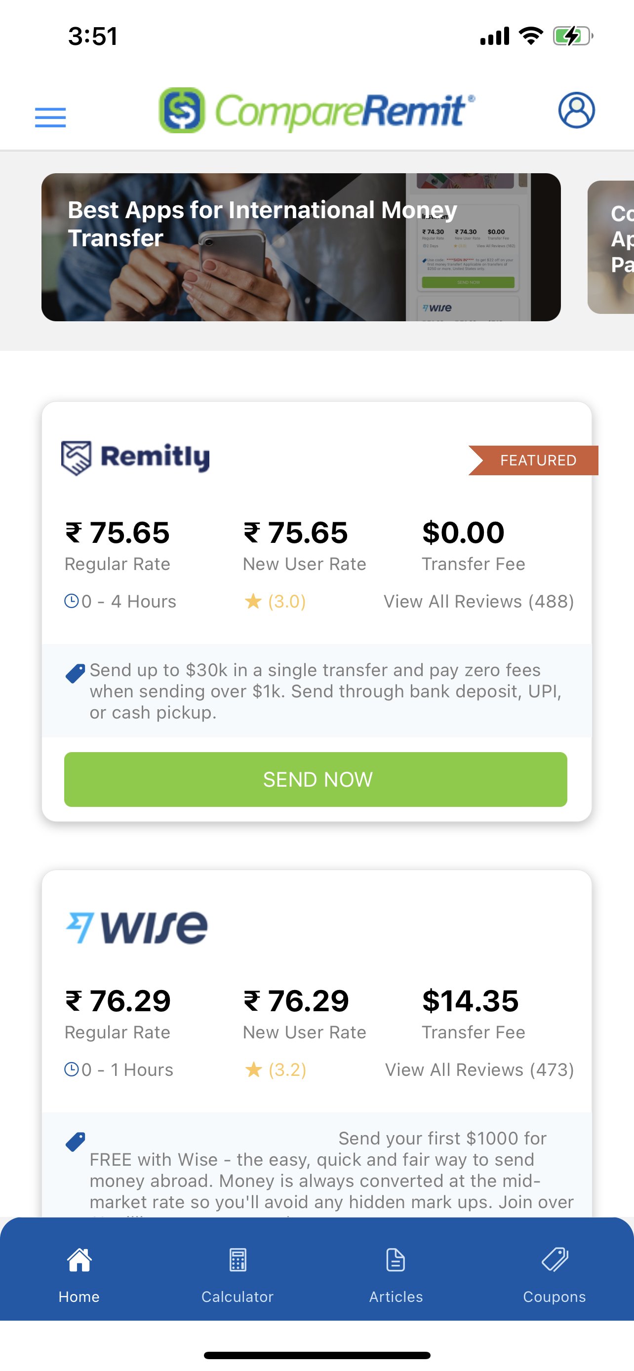 Best international cheap money transfer app