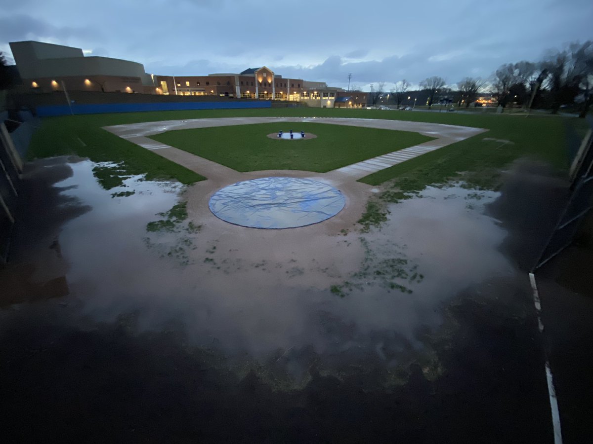 PaulRobertsCuse's tweet photo. Exeter’s ⚾️ field at 6am and at 1pm.  The Eagles game against unbeaten Gov. Mifflin is still ON.

@ExeterAthletics 
@baseball_exeter 
@GMSDAthletics https://t.co/AoUkdAzKi8