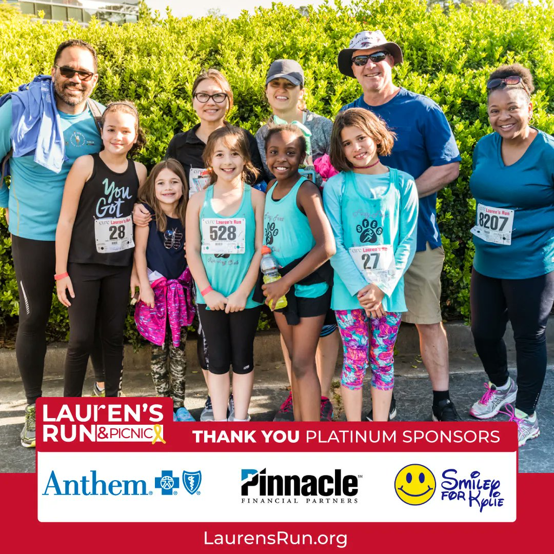 CURE ChildhoodCancer (@curechildcancer) on Twitter photo We’d like to say thank you to our Lauren’s Run & Picnic Platinum sponsors – <a href="/AnthemBCBS/">Anthem Blue Cross and Blue Shield</a>, Pinnacle Financial Partners, and <a href="/SmileyForKylie/">SmileyForKylie</a>. We appreciate your dedication to kids with cancer. There’s still time for you to get in the race! Register at laurensrun.org/register. We’d like to say thank you to our Lauren’s Run & Picnic Platinum sponsors – <a href="/AnthemBCBS/">Anthem Blue Cross and Blue Shield</a>, Pinnacle Financial Partners, and <a href="/SmileyForKylie/">SmileyForKylie</a>. We appreciate your dedication to kids with cancer. There’s still time for you to get in the race! Register at laurensrun.org/register.