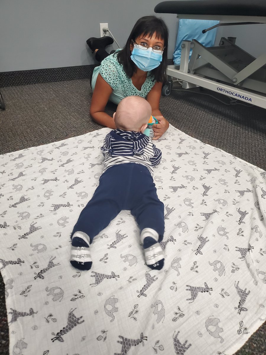 BodyTechPhysio's tweet image. This little guy loves coming to physio! Baby K. had neck and shoulder weakness due to his birth position. Physiotherapy has helped him get back on track with his developmental milestones. 
#bodytechphysio #physioforbabies #physioforallages #everyonecanbenefitfromphysio
