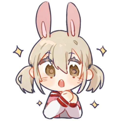 1girl animal ears solo twintails rabbit ears brown eyes white background  illustration images