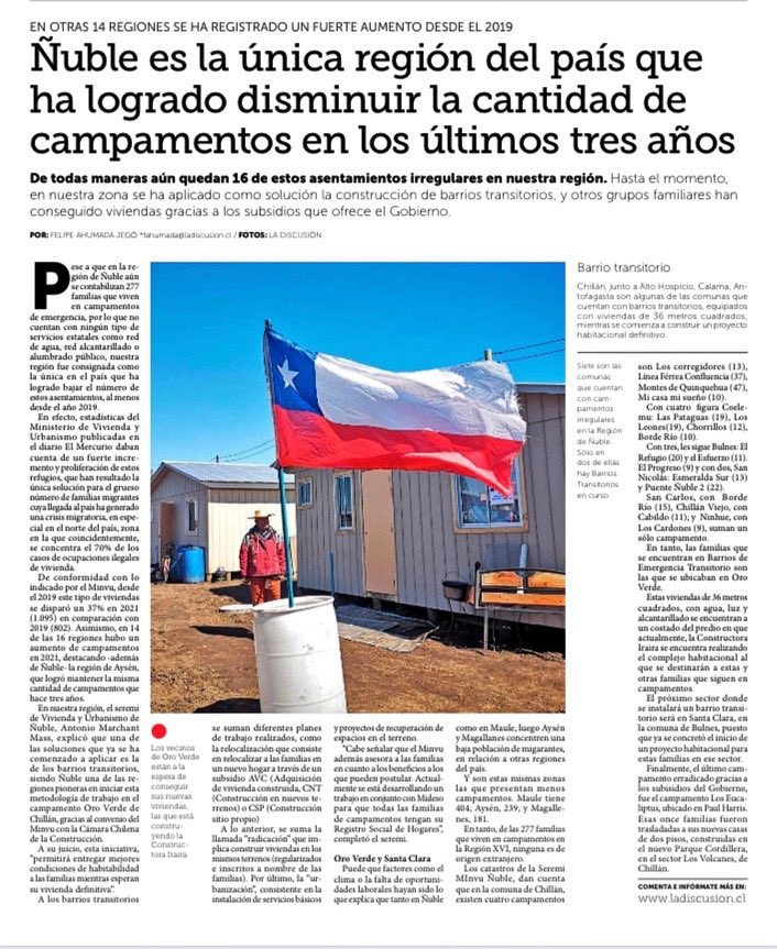 curresta's tweet photo. Gran noticia para Ñuble!!!  Gran trabajo y compromiso que asumimos y lideramos en @nuble_minvu. Pese a la pandemia y el desafio de montar una nueva reg., nunca perdimos foco de estar con las familias + vulnerables.
@sebastianpinera @FelipeWard @RadioNuble @NublenoticiasP https://t.co/G6qYsUMhAv