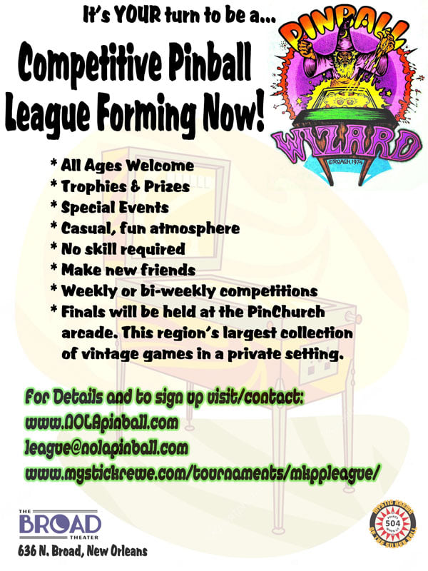 #nola #neworleans #pinball #gaming #louisiana #ifpa #league #broadtheater <a href="/broadtheater/">Broad Theater</a> <a href="/mystickrewe/">Mystic Krewe</a>