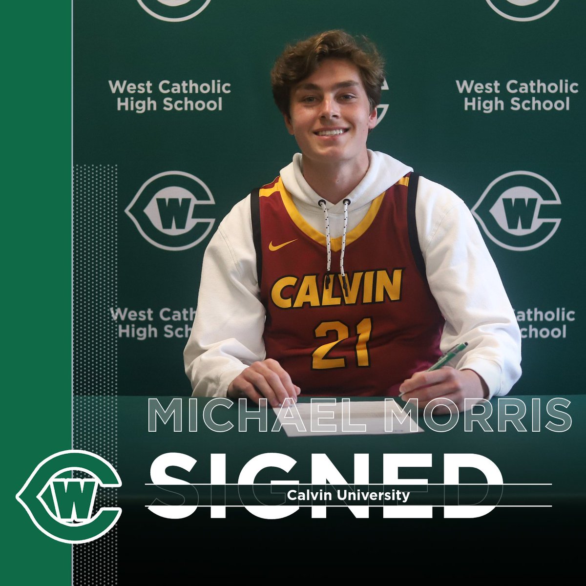 Congratulations to Michael Morris who will be continuing his athletic career with <a href="/CalvinMensBball/">Calvin Basketball</a>! 🏀
