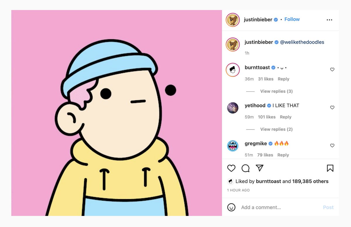 biebs likes the <a href="/doodles/">doodles</a>