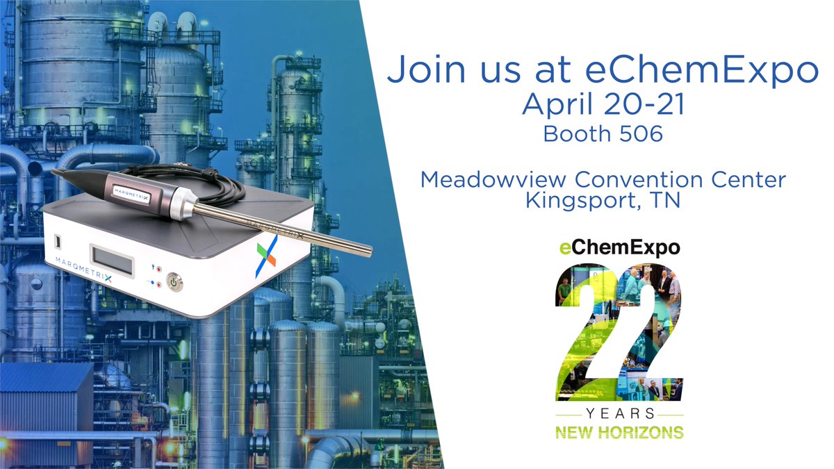MarqMetrix_Inc's tweet image. We are going to be at eChemExpo this week! Be sure to stop by and visit our Director of Sales John Richmond at booth 506 in the Meadowview Conference Resort & Convention Center in Kingsport, TN.
#echemexpo22 #Raman #processanalyticaltechnology