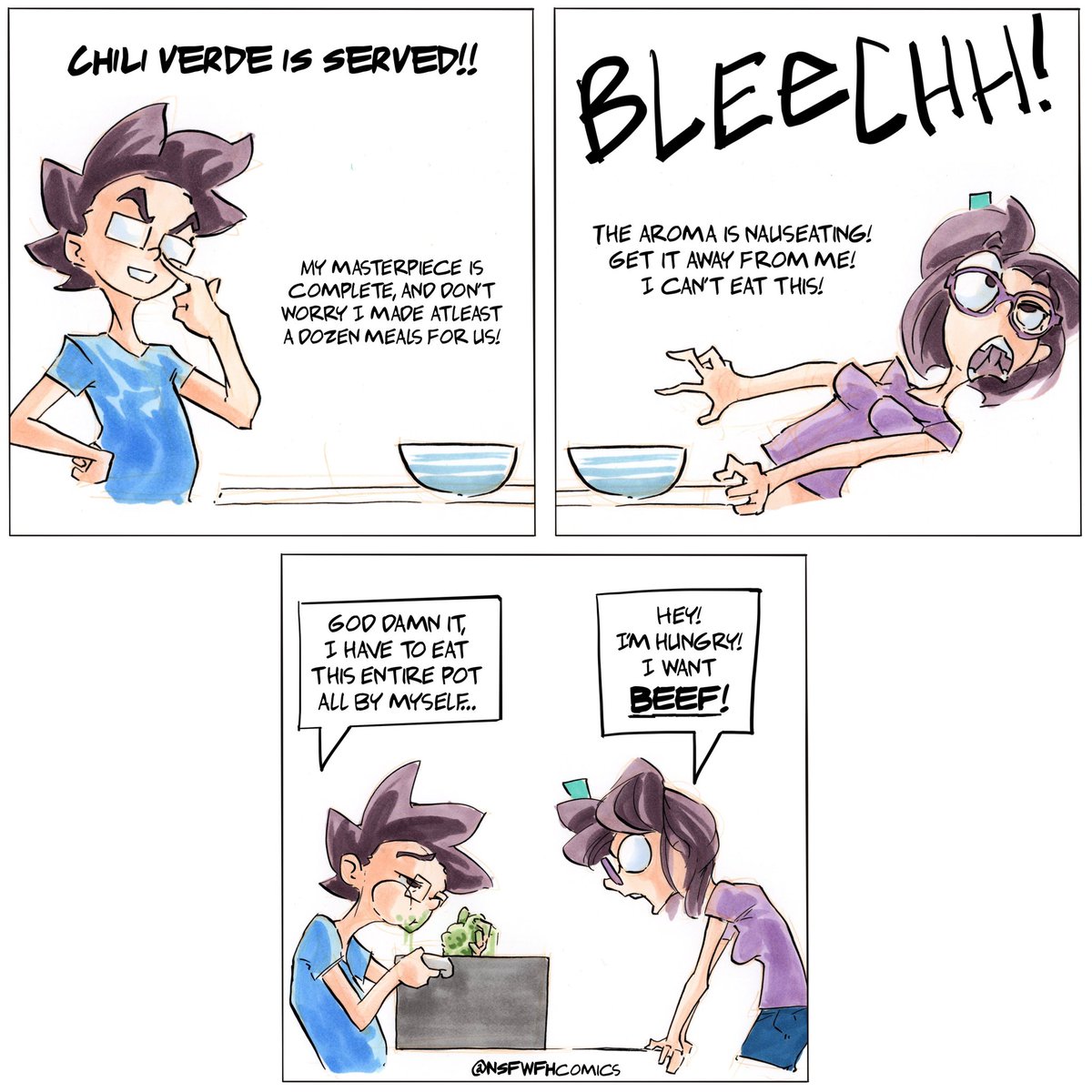 FarmToTableguy's tweet photo. I had to eat like 3w of #chiliverde by myself…

#NSFWFH #webcomic https://t.co/ZxdGcmAK4V