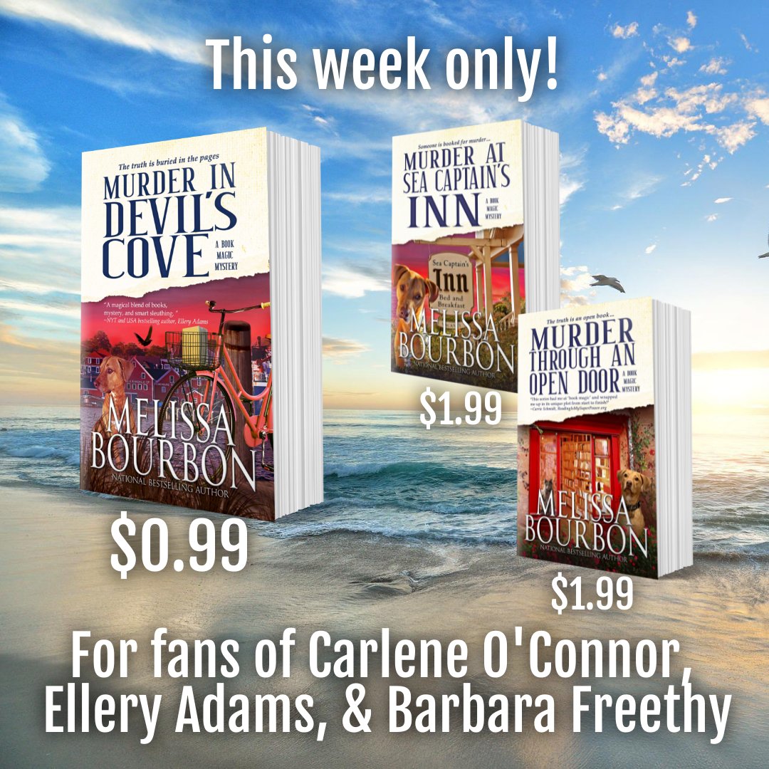 LornaBarrett's tweet photo. @MBourbonWArcher MURDER IN DEVIL'S COVE on sale for a limited time for only 99¢. Check out the other books in her Book Magic Mystery series!

Kindle:   https://t.co/mCpdtDkdaB
Nook: https://t.co/t88VVIExvc
Apple Books: https://t.co/z2iB7fLn3R
Kobo: https://t.co/J3UktyM7eL https://t.co/cRFHYff1PF