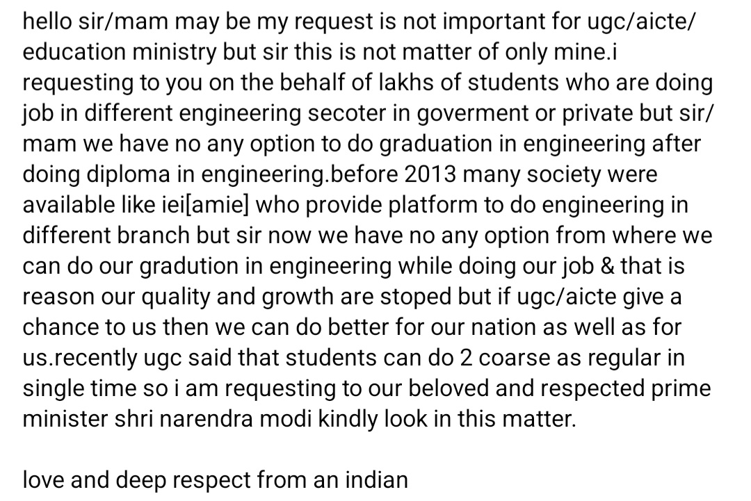 pankaj_1017k's tweet photo. i am requesting to our beloved and respected prime minister shri @narendramodi kindly look in the matter.
@dpradhanbjp @nsitharaman @74_alok @AICTE_INDIA @ShashiTharoor @RahulGandhi @EduMinOfIndia @ugc_india https://t.co/YDr2mP3DRd