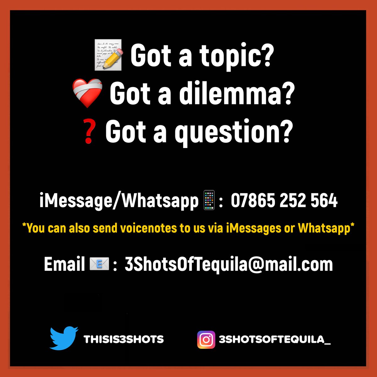thisis3shots's tweet image. You know what to do people 📨

#3shotsoftequila 

RT | Like | Share 😊🤝