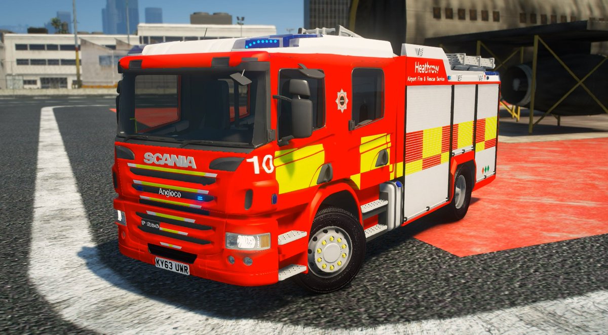 AlienModding's tweet photo. Our latest models! Hants FRS SEU features HQ locker equipment, and the Heathrow FRS appliance adds another £10 to the Heathrow FRS Pack! Also, a foray into some police models too, with the LMT Defender used by BTP and others, and a generic unmarked Audi! https://t.co/p83P4ijxMZ